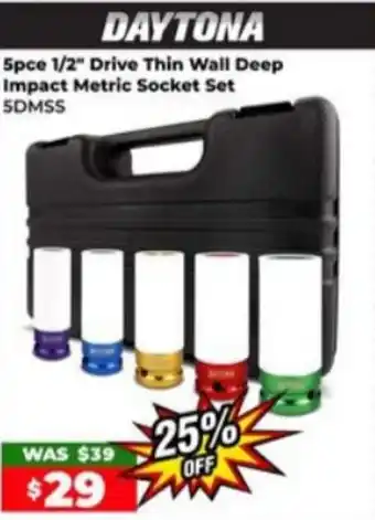 Sydney Tools Spce 1/2" Drive Thin Wall Deep Impact Metric Socket Set offer