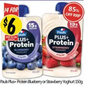 NQR Pauls Plus+ Protein Blueberry or Strawberry Yoghurt offer