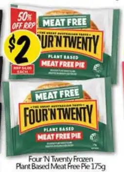 NQR Four 'N Twenty Frozen Plant Based Meat Free Pie offer