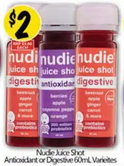 NQR Nudie Juice Shot Antioxidant or Digestive Varieites offer