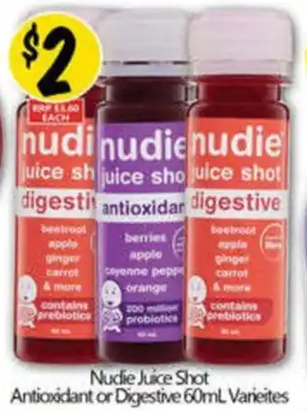 NQR Nudie Juice Shot Antioxidant or Digestive Varieites offer