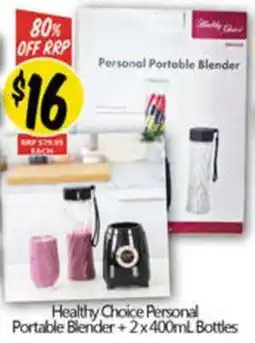 NQR Healthy Choice Personal Portable Blender + Bottles offer