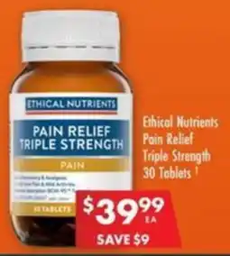 Pharmacy4Less Ethical Nutrients Pain Relief Triple Strength offer