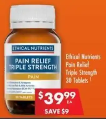 Pharmacy4Less Ethical Nutrients Pain Relief Triple Strength offer