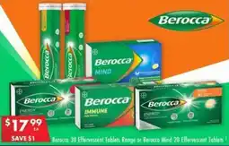 Pharmacy4Less Berocca 30 Effervescent Tablets Range or Berocca Mind 20 Effervescent Tablets offer