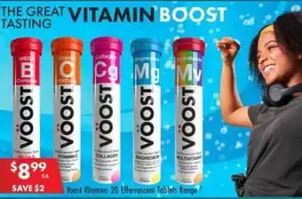 Pharmacy4Less Voost Vitamins 20 Effervescent Tablets Range offer