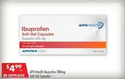 Pharmacy4Less APO Health Ibuprofen 200mg Soft Gel Capsules offer