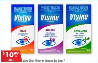 Pharmacy4Less Visine Clear, Allergy or Advanced Eye Drops offer