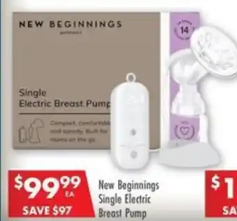 Pharmacy4Less New Beginnings Single Electric Breast Pump offer