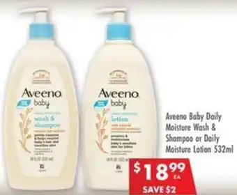 Pharmacy4Less Aveeno Baby Daily Moisture Wash & Shampoo or Daily Moisture Lotion offer