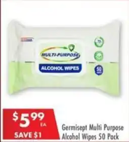 Pharmacy4Less Germisept Multi Purpose Alcohol Wipes 50 Pack offer