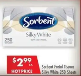 Pharmacy4Less Sorbent Facial Tissues Silky White 250 Sheets offer