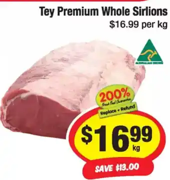 CORNETTS Tey Premium Whole Sirlions offer