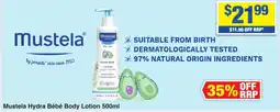 My Chemist Mustela Hydra Bébé Body Lotion offer