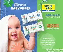 My Chemist Goat Baby Wipes Water or Fragrance Free offer