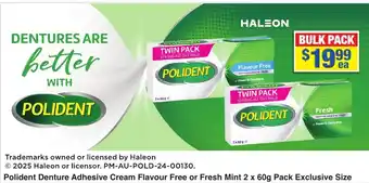 My Chemist Polident Denture Adhesive Cream Flavour Free or Fresh Mint Pack Exclusive Size offer