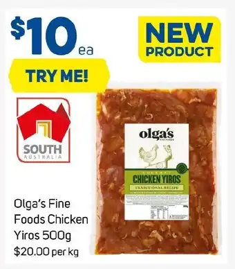 Foodland Olga's Fine Foods Chicken Yiros offer