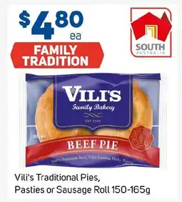 Foodland Vili's Traditional Pies Pasties or Sausage Roll offer