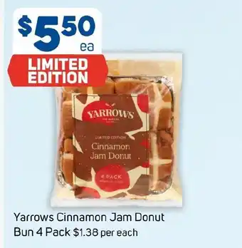 Foodland Yarrows Cinnamon Jam Donut Bun offer