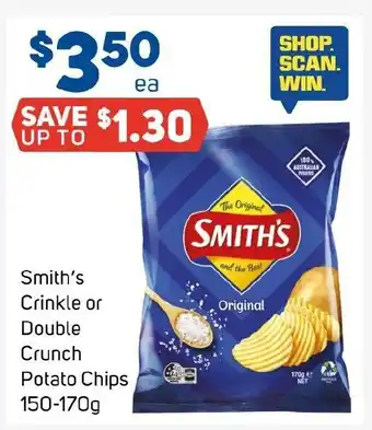 Foodland Smith's Crinkle or Double Crunch Potato Chips offer