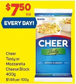 Foodland Cheer Tasty or Mozzarella Cheese Block offer