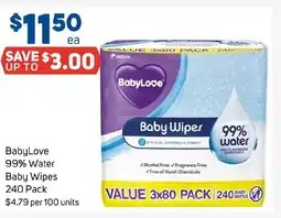 Foodland BabyLove 99% Water Baby Wipes offer