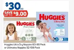 Foodland Huggies Ultra Dry Nappies or Ultimates Nappies offer