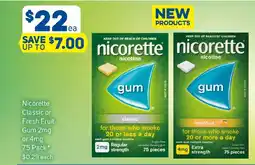 Foodland Nicorette Classic or Fresh Fruit Gum offer