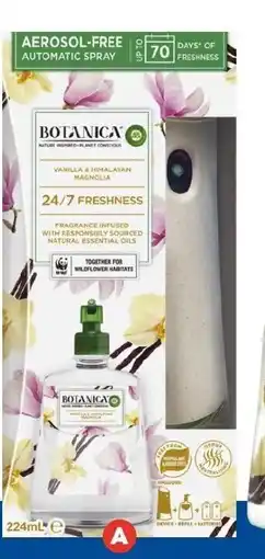 Foodland Air Wick Botanica Vanilla and Himalayan Magnolia  Automatic Spray Starter Kit offer