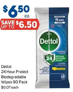 Foodland Dettol 24 Hour Protect Biodegradable Wipes offer