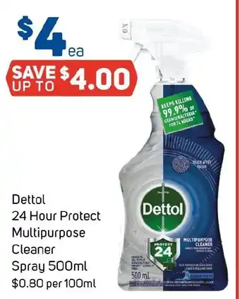 Foodland Dettol 24 Hour Protect Multipurpose Cleaner Spray offer