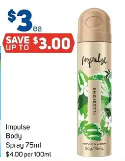 Foodland Impulse Body Spray offer