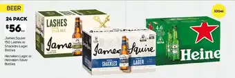 Foodland James Squire 150 Lashes or Shackles Lager Bottles Heineken Lager or Heineken Silver Bottles offer