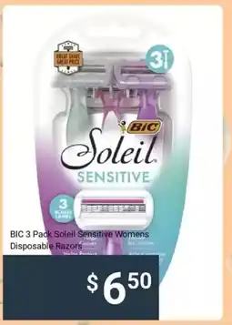 Kmart BIC 3 Pack Soleil Sensitive Womens Disposable Razors offer