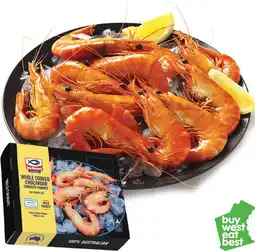 IGA Sea Harvest Cooked Exmouth Medium Endeavour Prawns 1kg offer