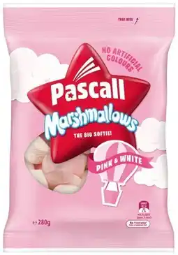 IGA Pascall Marshmallows 280g or Pascall Lollies 150-300g Selected Varieties offer