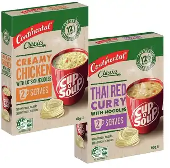 IGA Continental Cup A Soup 2 Serve Selected Varieties offer