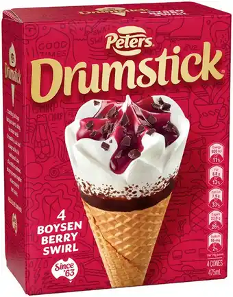 IGA Peters Drumstick 4 Pack or Minis 6 Pack Selected Varieties offer