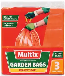 IGA Multix Drawtight Extra Large Garden Bags 3 Pack or Super Strong Large Tidy Bags 18 Pack offer