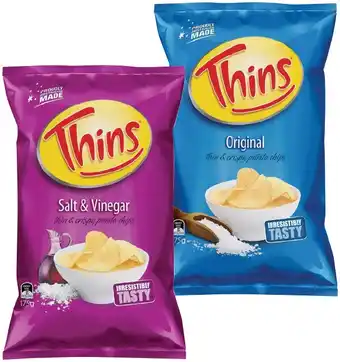 IGA Thins Chips 150‑175g or Onion Rings 85g Selected Varieties offer