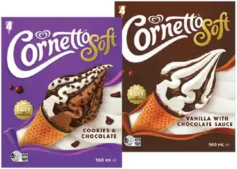 IGA Streets Cornetto Soft Ice Cream 4 Pack Selected Varieties offer