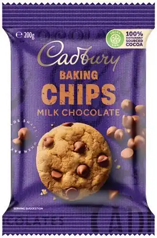 IGA Cadbury Baking Chocolate Chips 200g, Melts 225g or Block 180g Selected Varieties offer