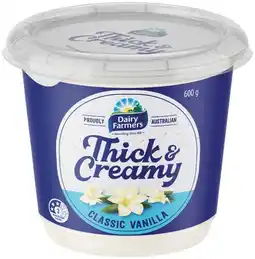 IGA Dairy Farmers Thick & Creamy Yoghurt 550‑600g Selected Varieties offer