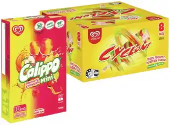 IGA Streets Cyclone 8 Pack or Calippo Minis 10 Pack Selected Varieties offer