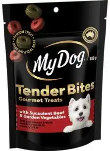 IGA My Dog Tender Bites Gourmet Treats 100g Selected Varieties offer