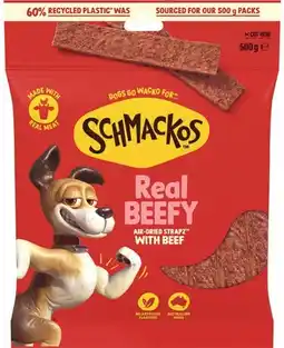 IGA Schmackos Strapz or Stix Dog Treats 500g Selected Varieties offer