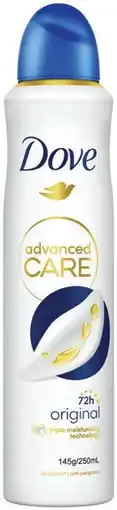 IGA Dove Advanced Care Antiperspirant Spray 250mL Selected Varieties offer