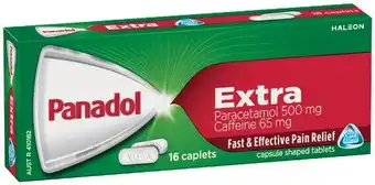 IGA Panadol Extra Paracetamol & Caffeine Caplets 16 Pack offer