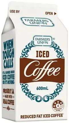 IGA Farmers Union Iced Coffee or Dairy Farmers Flavoured Milk 500-600mL Selected Varieties offer