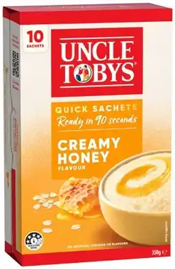 IGA Uncle Tobys Oats Quick Sachets 8‑10 Pack or Weeties 510g Selected Varieties offer